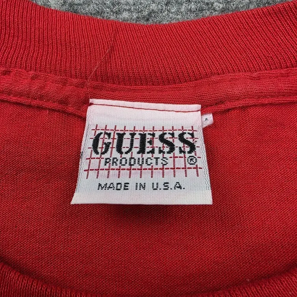 Vintage Guess Shirt Mens Large Classic Embroidered Made USA 90s Tee Streetwear - Picture 2 of 16